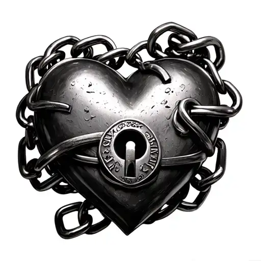 All Black Kurapika Chain Wrap Around Heart Shaped Lock