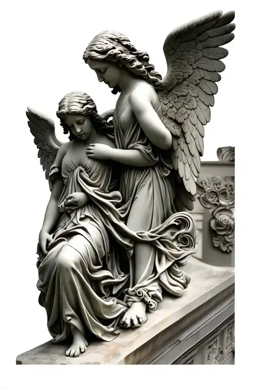 Two Realistic Angel Statues Realism