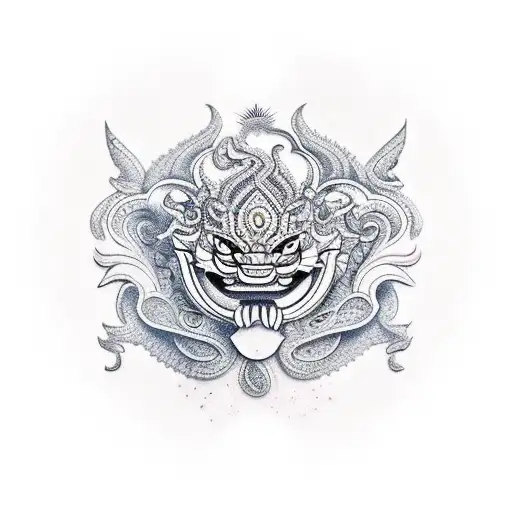 A Fusion Of Cambodian And Boilermaker Symbols Representing Strength And Craftsmanship