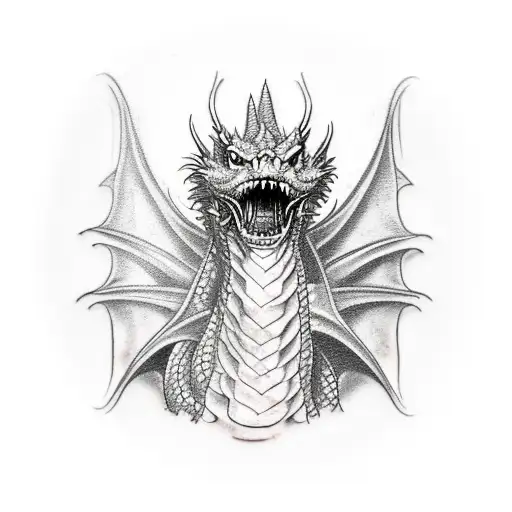 A Realistic Tattoo Of A Dragon Breathing Fire Onto A Film Strip