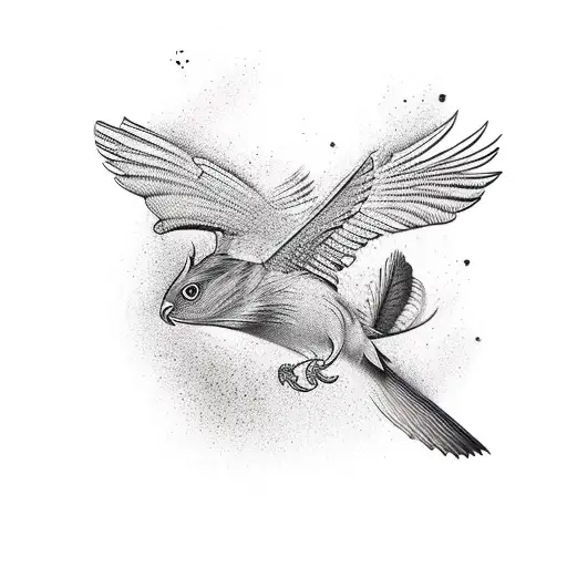 Flying Bird Catching Ukrainian Gerb