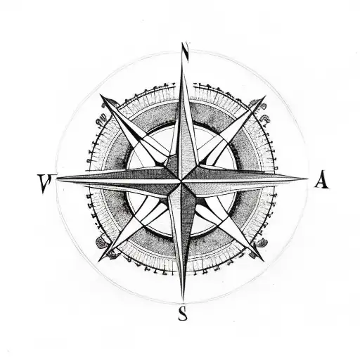 Compass Rose With A Crow