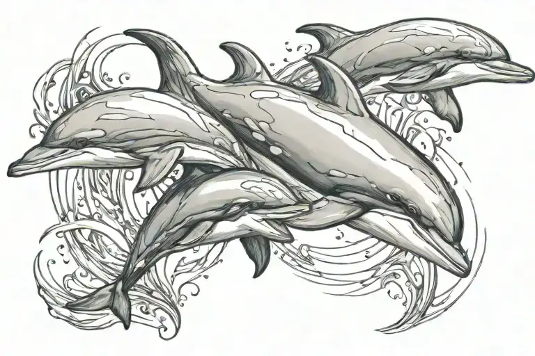 Dolphin Mother And Son