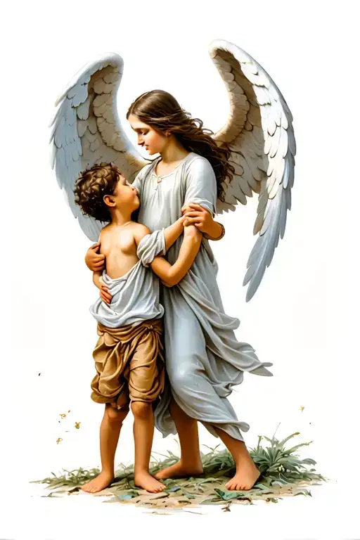 Gaurdian Angel Protecting A Kid