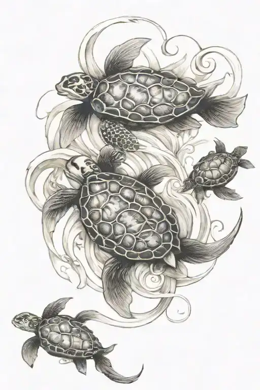 Koi Fish And Turtles