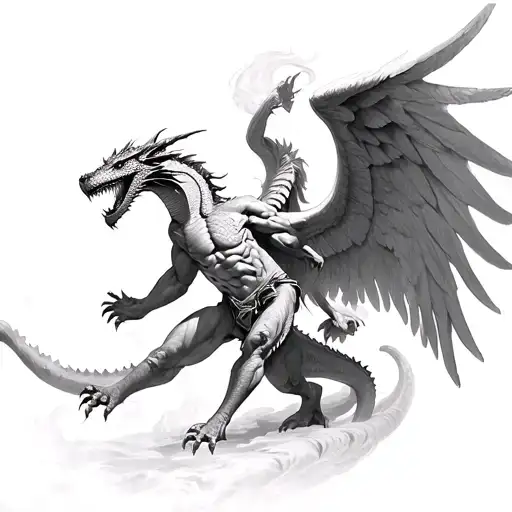 Michael Arc Angel Michael Fighting Dragon