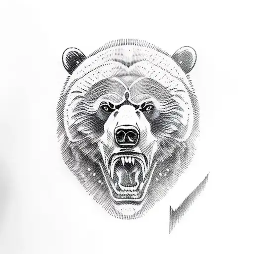 Growling Grizzly Bear Wearing Valhalla Helmet