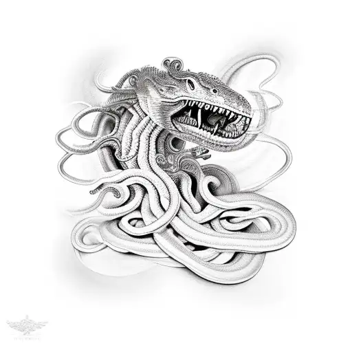 Medusa Segurando Uma Cobra