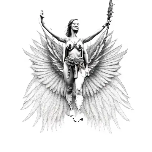 Full Body Warrior With Wings