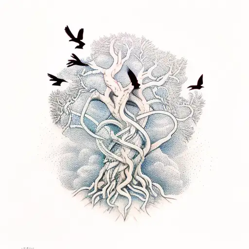 Yggdrasil With Crows And Noose