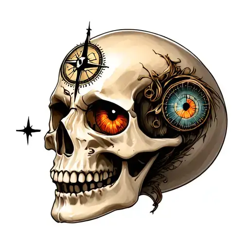 Skull With Compass Eye Socket