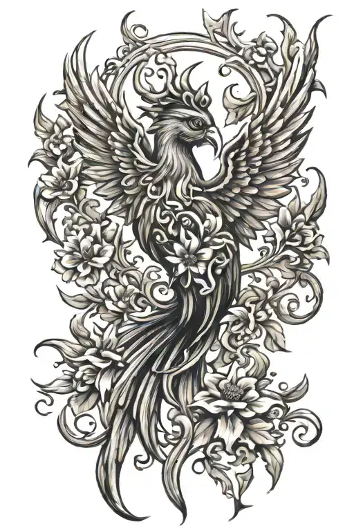 Phoenix Bird Fleur De Lis