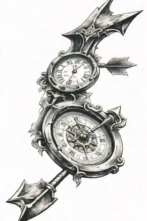 An Arrow Shot Through An Old Clock