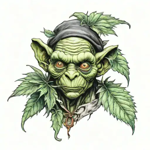 Goblin With Weed Leaf