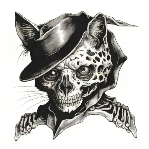 The Skeleton Of A Cat Sitting