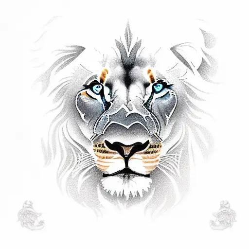 Lion With 3 Lion Cubs