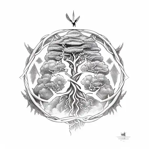 Yggdrasil With Crows And A Noose