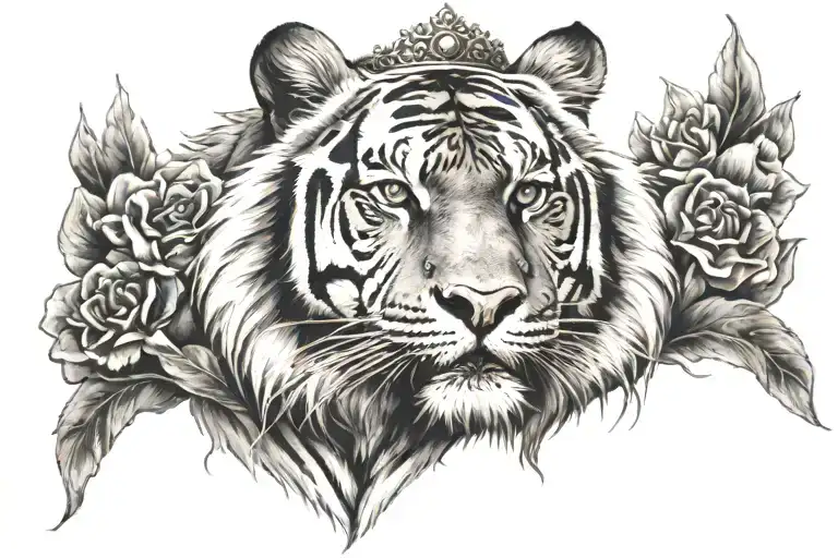 Tiger With Crown Adorned