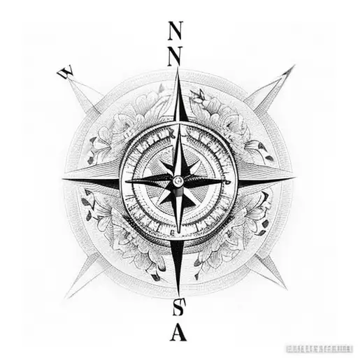 Compass Next To Cowboy Boots Full Of Flowers