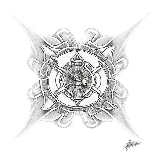 Firefighter Praying With Angels