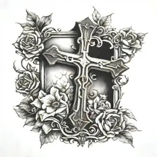 Background Behind Cross Surrounded