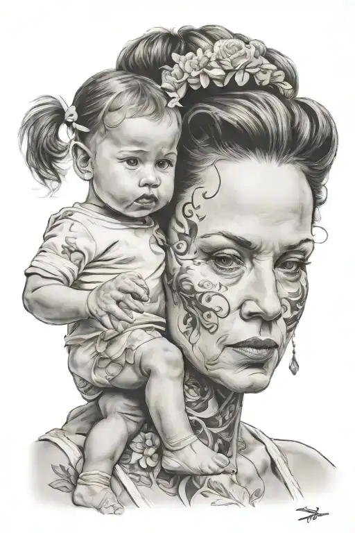 Mother And Daughter Playing