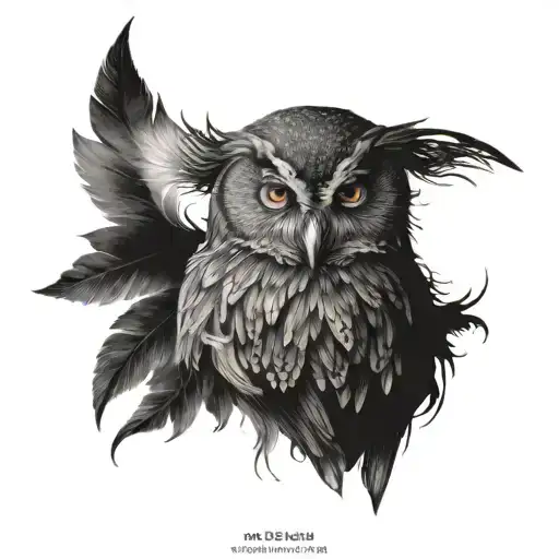 Black Owl Dark Portrait Style