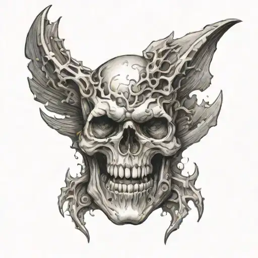 Frontal Skull Mouth Open Looking Up At The Sky