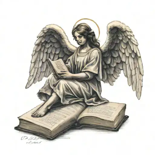 Guardian Angel Holding A Book With Names Of Loved Ones
