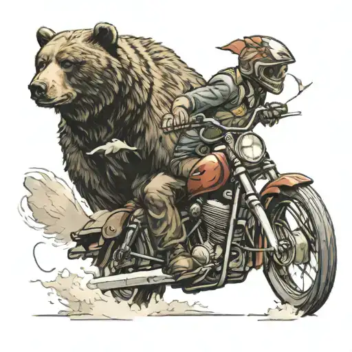 Man On Motorcycle Getting Chased By A Bear