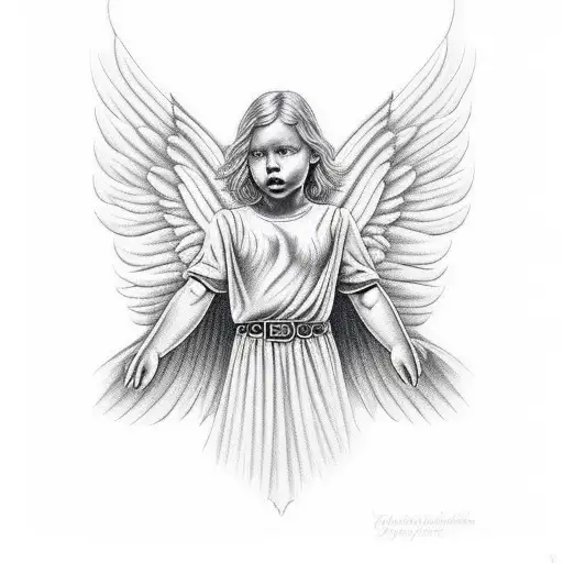 Guardian Angel Protecting A Portrait