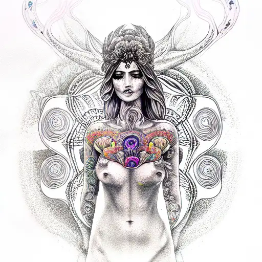 Psychedelic Mushroom Goddess
