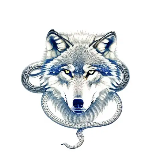 Wolf With Snake Nordic