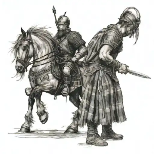 Scottish Warrior In The Moonlight