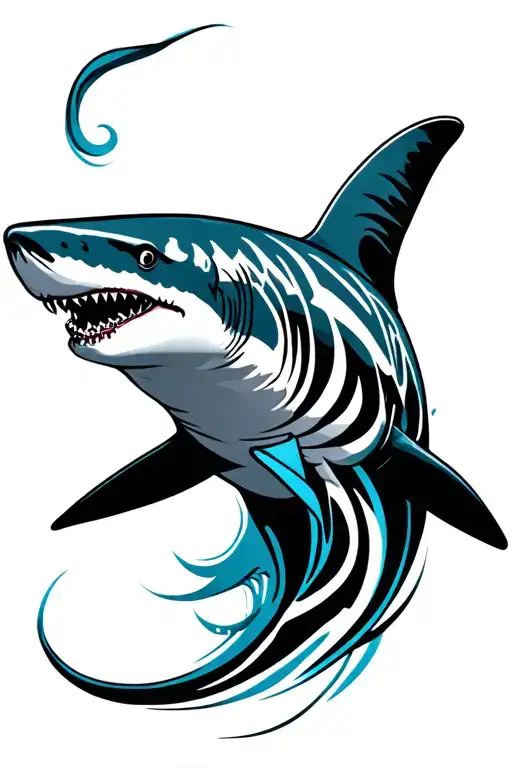 Shark With Tribal Pattern