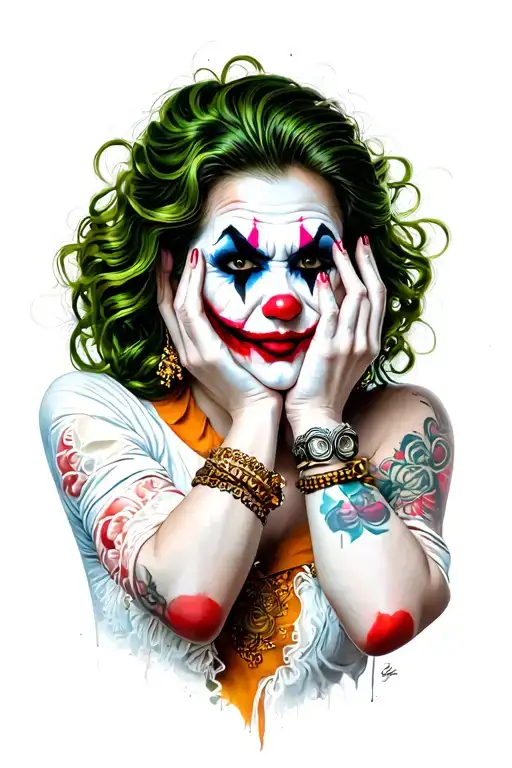 Chicano Joker Girl See No Evil Hear No Evil Speak No Evil