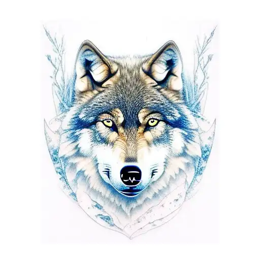 3 Wolves With Waterfall And Trees Behind