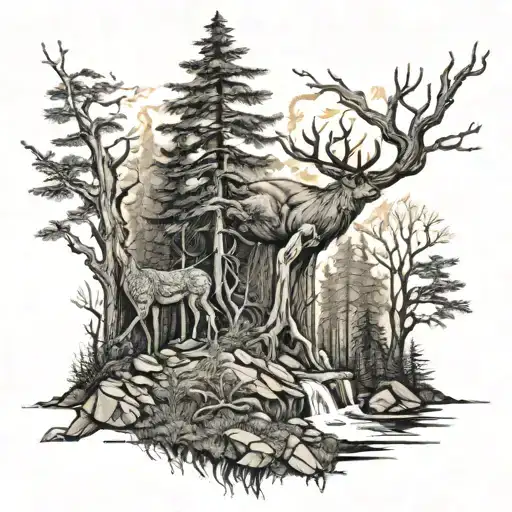 Deep Forest Scene