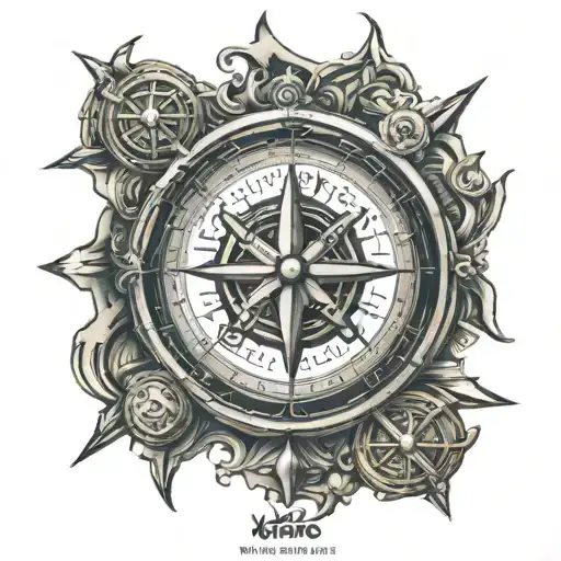 Viking Compass Text Viktoria In Bezel