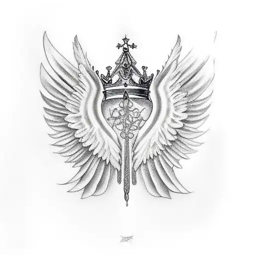 Angel Wing With Crown