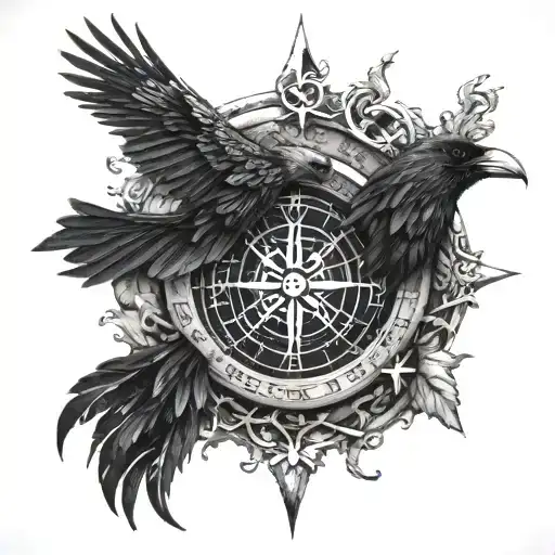 Viking Compass Raven Bezel