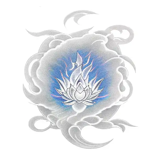 Lotus Petals Forming The Shape Of A Phoenix In A Japanese Style