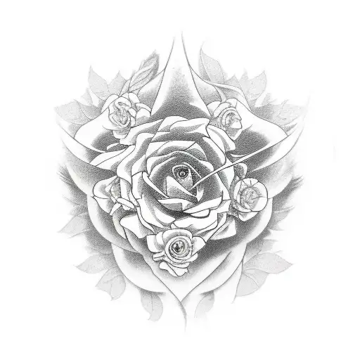 Realistic Depiction Of An Iconic Anime Scene With A Floral Background