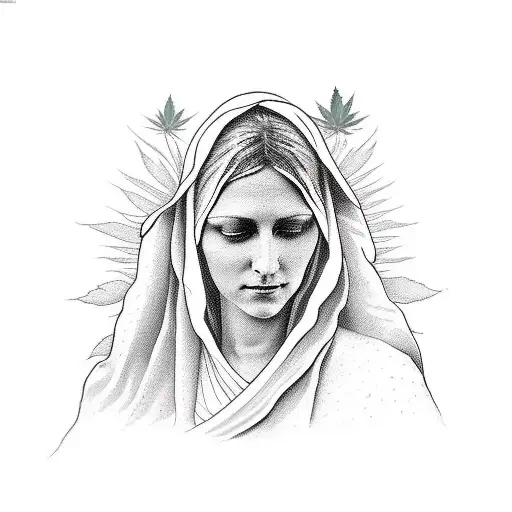 Virgin Mary With Cannabis