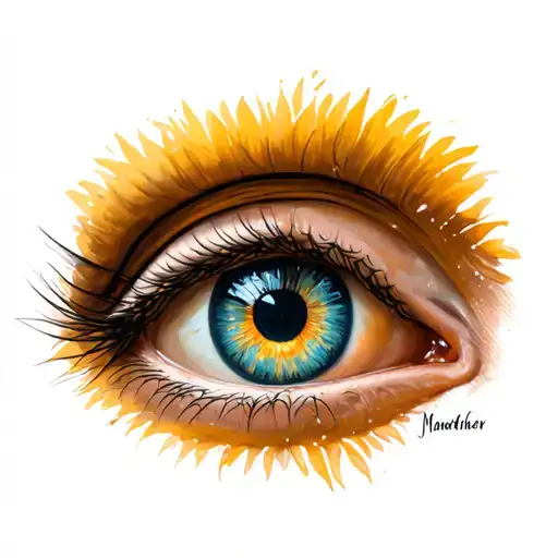 Realistic Eye In Honor Of Mother On The Forearm From Outside
