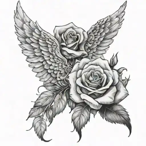 Roses Angel Wings