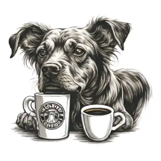 Dogs And Coffee Cup