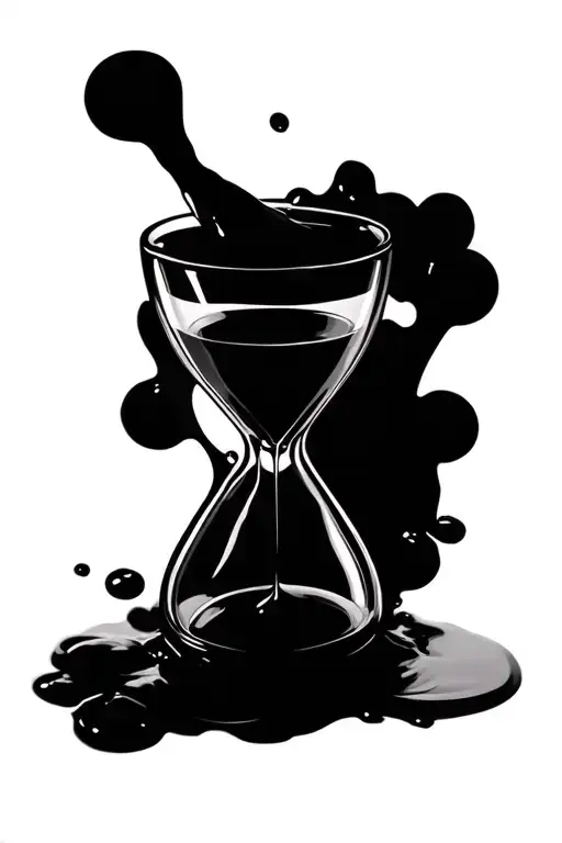 Hourglass With Lemonade Glass Overflowing