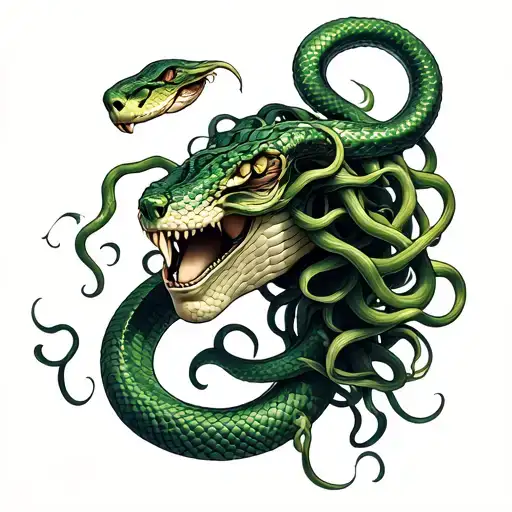 Snakes Wrapped Medusa Head