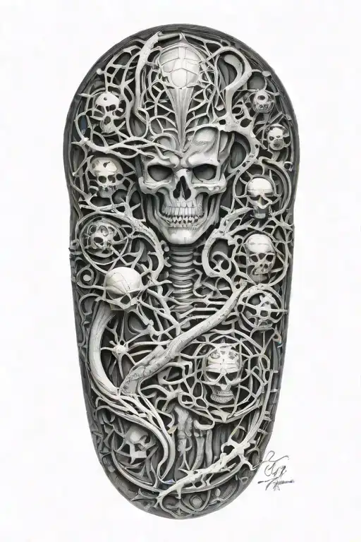 Gustave Dore Hr Giger Bioorganic Sleeve Featuring A Collage